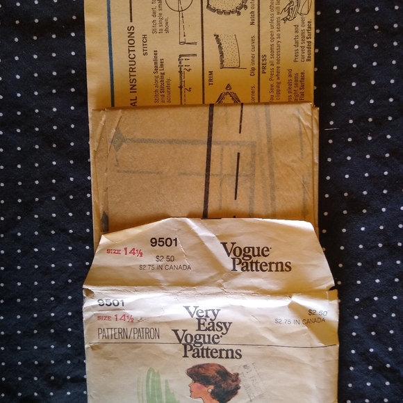 Very Easy Vogue Sewing Pattern 9501 - Size 14.5 Vintage Uncut - Picture 5 of 5